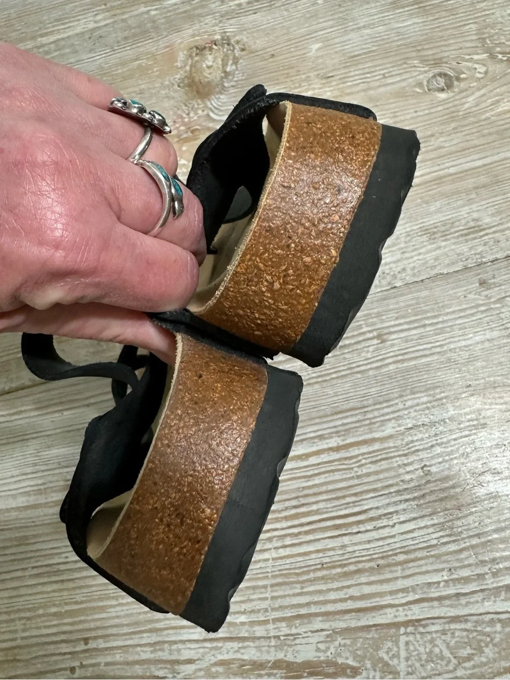 Birkenstock Betula Jasmine Black Nubuck Toe-Loop Sandals Sz 38